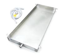 Bandeja de drenaje de condensado profundo de acero inoxidable 304 para aire acondicionado, 8 cm de alto, 60 x 90 cm, versátil colección de goteo con tubo, ideal para múltiples usos
