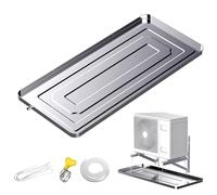 Bandeja de drenaje para aire acondicionado, colector de agua condensada con tubo para acondicionador de ventanas portátil