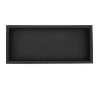 Bandeja de Drenaje para Bonsái Rectangular de Hierro Negro 38x17x4cm | Bordes Elevados y Base Gruesa, Superficie Lisa, para Riego Interior, Balcones y Mesas de Oficina