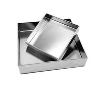 Bandeja de Drenaje para Lavadora de Acero Inoxidable, Bandejas de Goteo Compacta de Acero Grueso, Bandeja Aire Acondicionado Sin Fugas, Protege el Piso (sin Orificios)(500x400x50mm)