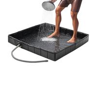 Bandeja de ducha para exteriores, suelo de ducha portátil con agujero de drenaje, piso de lavabo portátil, equipo de camping para sauna, baño de mascotas, patio, playa, jardín, patio, camping