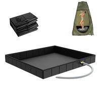 Bandeja De Ducha Portátil con Drenaje - Base De Ducha Plegable | Base De Tienda De Ducha | Plato De Ducha | Alfombrilla De Ducha | Lavabo De Ducha para Bañar | Accesorios De Camping (104x104x13cm)