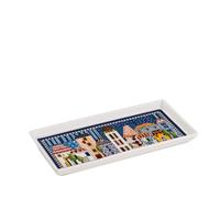 Bandeja de Egan de la colección Paese Mio. Bandeja de porcelana nueva de color azul con estampado paisaje. Medidas: 19x9 cm. La referencia es 121015