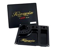 Bandeja de enrollado KingPin Mafioso Raw 20,5 x 25,5 x 3,5 cm con tapa magnética
