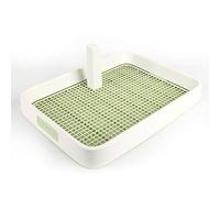 Bandeja de entrenamiento para orinal para mascotas, caja de arena portátil para perros con poste, tamaño mediano, plástico fácil de limpiar