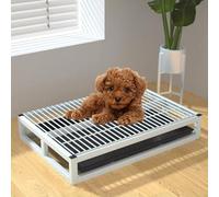 Bandeja de entrenamiento portátil de metal para mascotas, soporte resistente para almohadilla de orina para uso en interiores y exteriores, ideal para una fácil limpieza en apartamentos y balcones