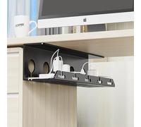 Bandeja de escritorio de gestión de cables hecha de acero para una organización eficiente del espacio de trabajo y un enrutamiento de cables más limpio en cualquier entorno de oficina (blanco)