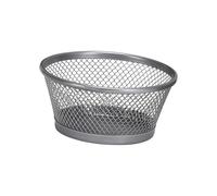 Bandeja de escritorio de metal moderna para organizar eficientemente clips de, chinchetas y suministros de oficina variados con soportes de almacenamiento de escritorio de forma redonda