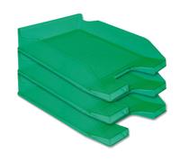Bandeja de escritorio transparente de plástico verde Q-Connect