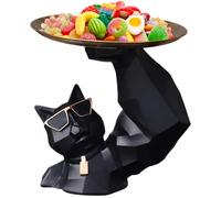 Bandeja De Escultura De Gato, Centro De Mesa De Sala De Estar, 1 Pieza, Estatua De Perro Musculoso Con Bandeja, Estatua De Perro De Resina Moderna, De Larga Duración, Para Sala De Estar, Restaurante,