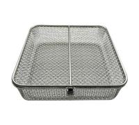 Bandeja de esterilización de instrumentos médicos, acero inoxidable 304, malla de 3 mm, con tapa y pestillo, adecuada for cirugía, hospitales, odontología(25x15x10cm/9.8x5.9x3.9in)