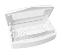 Bandeja de esterilización de plástico, caja desinfectante, esterilizador para implemento de uñas, pinzas, recortador de cutículas, tijeras, bandeja limpia de almacenamiento para herramientas de arte