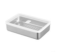 Bandeja de fermentación de acero inoxidable con geometría sin base y cubierta transparente hermética para un desarrollo consistente de masa madre (800 ml)