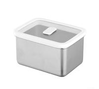 Bandeja de fermentación de acero inoxidable con geometría sin base y cubierta transparente hermética para un desarrollo consistente de masa madre (650 ml)
