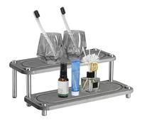 Bandeja de fregadero de diatomita de 2 niveles, soporte para tazas ausente, nizer de baño con soporte de metal, diseño que ahorra espacio para cocina y baño Sto Soluts