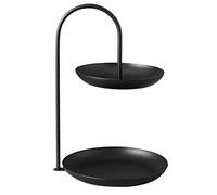 Bandeja de Fruta de Doble Capa, Cesta de Fruta de 2 Capas de Hierro, Barra de Almacenamiento de Aperitivos de Fruta Moderna, Plato de Fruta Seca, Plato de Aperitivos para Tartas (Negro)