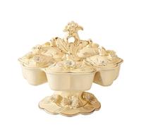 bandeja de fruta， Plato giratorio for frutas secas, soporte de exhibición for aperitivos y dulces con aspecto de corazón de 5 rejillas, bandeja de almacenamiento de compota de bayas con tapa/(Red)