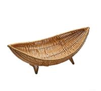 Bandeja de frutas de ratán de imitación rústica para mesa de café, ideal para almacenar frutas y verduras