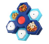 Bandeja de fuga para mascotas - Bandeja giratoria interactiva, servidor de altura ajustable con estable, sin BPA, flexible, ayuda digestiva saludable, para entrenar en casa, cocina, sala de estar, V