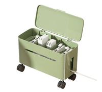 Bandeja De Gestión De Cables De Escritorio - 32.5 X 15.5 X 17.5 Cm, Unidad De Almacenamiento Para Cables Rodantes, Protectora De ABS | Configuración De Juego Apartamento Dormitorio