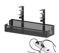 Bandeja de gestión de cables de metal, sin taladro, caja de cables debajo del escritorio, caja de gestión de cables de escritorio, alta capacidad de carga, gestión de cables de malla metálica para el