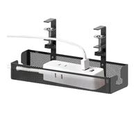 Bandeja de gestión de cables debajo del escritorio,Organizador de cables de escritorio - Caja de bandeja de cables sin taladro - Caja de gestión de cables de escritorio, alta capacidad de carga, gesti