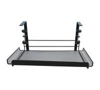 Bandeja de gestión de cables para debajo del escritorio, cesta de alambre de metal para almacenamiento de computadora, instalación sin taladro, color negro, 36,5 cm (negro-L)