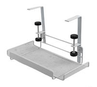 Bandeja de gestión de cables para debajo del escritorio, práctica instalación sin taladro, amplio espacio de almacenamiento para cables y cables, construcción resistente de acero al carbono (blanco S)