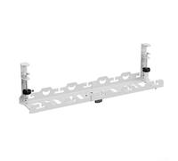 Bandeja de gestión de cables para debajo del escritorio, sin taladro, con apertura lateral, organizador de cables de montaje con abrazadera para oficina en casa, 43-76 cm de longitud, negro (blanco)