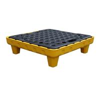 Bandeja de goteo de aceite de alto rendimiento, plataforma de polietileno antideslizante para aplicaciones industriales, almacenamiento modular y garaje, 65 x 65 x 17 cm, almacenamiento apilable para