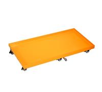 Bandeja de goteo de aceite grande con desagüe - Plataforma de colección industrial para almacenes, garajes y cocinas - Palé de almacenamiento a prueba de fugas para cubos de pintura - Amarillo, 125 x