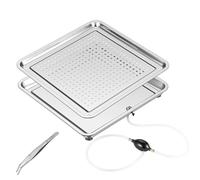 Bandeja de Goteo de Acero Inoxidable: Bandeja de Goteo de Doble Capa para un Almacenamiento eficiente, té, café, postres y más. Duradera, versátil y Esencial para la Cocina.