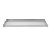 Bandeja de Goteo de Acero Inoxidable Rectangular Estrecha para Macetas | Plato para Macetas de Jardín, Captador de Agua bajo Refrigerador, Plata, Superficie Lisa