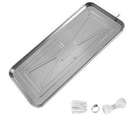 Bandeja de goteo de aire acondicionado, colector de agua de acero inoxidable con kit de drenaje para unidades exteriores, bandeja de drenaje de condensado para aire acondicionado