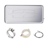 Bandeja de goteo de aire acondicionado de acero inoxidable con drenaje, kit de manguera de drenaje de aire acondicionado para ventanas y unidades mini divididas, moldeado integrado, diseño compacto