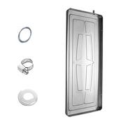 Bandeja de goteo de aire acondicionado de acero inoxidable con tubo de drenaje, sistema universal de bomba de calor de CA dividida, 93 x 44 x 3,5 cm, bandeja de drenaje duradera para unidad de CA