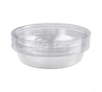 Bandeja de goteo de plástico transparente resistente para macetas y plantas de interior, soporta un drenaje adecuado y reduce el riesgo de pudrición de la raíz (8 pulgadas, 10 piezas)