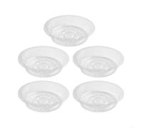 Bandeja de goteo de plástico transparente resistente para macetas y plantas de interior, soporta un drenaje adecuado y reduce el riesgo de pudrición de la raíz (6 pulgadas, 5 piezas)