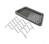 Bandeja de goteo de silicona para dispensador de refrigerador, alfombrilla de recogida de agua personalizable para ajustar, antideslizante, jabonera de baño y protector de derrames de encimera (gris)