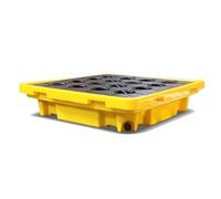 Bandeja de goteo modular apilable de polietileno antideslizante con superficie de rejilla plana, bandeja de goteo para cubos de pintura en la cocina o garaje al aire libre, 67 x 67 x 15 cm