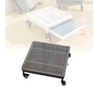 Bandeja de Goteo para Plantas, Bandeja Colectora de Agua Metálica con Rueda Universal, Contenedor de Agua, para Macetas Grandes, Jarrones, Contenedores y Electrodomésticos(Black,25x25cm/10x10in)
