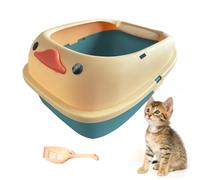 Bandeja de grande para gatos para mascotas, caja de abierta con borde alto, contenedor de para caca de gatos, arenero grande, recipiente de esparcimiento con pala - para