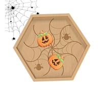 Bandeja De Halloween Para Alimentos Plato de Comida Espeluznante Decorativo | Bandeja Servir Madera Espeluznante Para Fiesta De Halloween Club Festivo Hogar Y Escritorio Telaraña