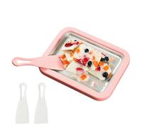 Bandeja de helado enrollada - Homemade Yogurt Rolls Maker for Adults | Instant Ice Cream Pan with 2 Spatulas, DIY Postre Plate for Home Kitchen Family Gathering Outdoor Holiday