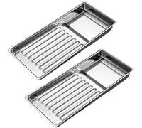 Bandeja De Herramientas De Acero Inoxidable De 2 Piezas, Multiusos, Para Salón De Belleza, Manicura, Soporte Para Instrumentos Médicos, Bandeja De Metal Para Piezas Pequeñas Y Uso En Laboratorio.