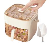 Bandeja de hielo con depósito - Contenedor portátil tipo prensa de 48 cavidades | Máquina para hacer cubitos fácil de desmoldar con tapa | congeladora de doble capa 2 en 1 para, bebida, whis