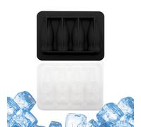 Bandeja de hielo con tapa, 4-Grid Cola Bottle Shaped Freezer Mold, 6.34x4.61x1.65 Inches, Making Tray, Reusable Ice-Cube Maker for Cocktails, Soft Drinks, Summer Parties
