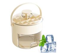 Bandeja De Hielo Con Tapa - Molde De Hielo Para Congelador Con Asa De Transporte | Caja Fabricante De Ices Con Contenedor Resistente A Derrames Para Tequila, Cócteles, Whisky,