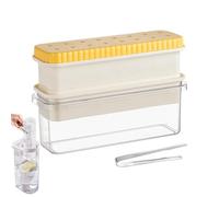 Bandeja de hielo con tapa y contenedor | Caja para hacer hielo de fácil liberación con tapa, cubos de enfriamiento de grado alimenticio para tequila, vodka, bebidas frías, cócteles, bebidas