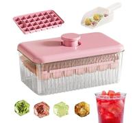 Bandeja de hielo con tapa y cubo | Máquina de hielo de fácil liberación, accesorios de cocina, herramientas para hacer bebidas heladas para vino, cócteles, café